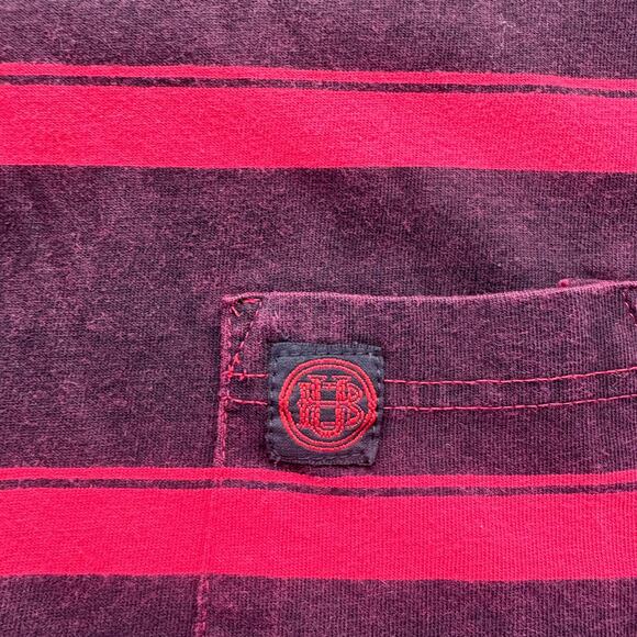 VVINTAGE Unionbay Y2K Red Black Contrast Patch Striped Turtleneck Medium 90s y2k - Picture 3 of 3